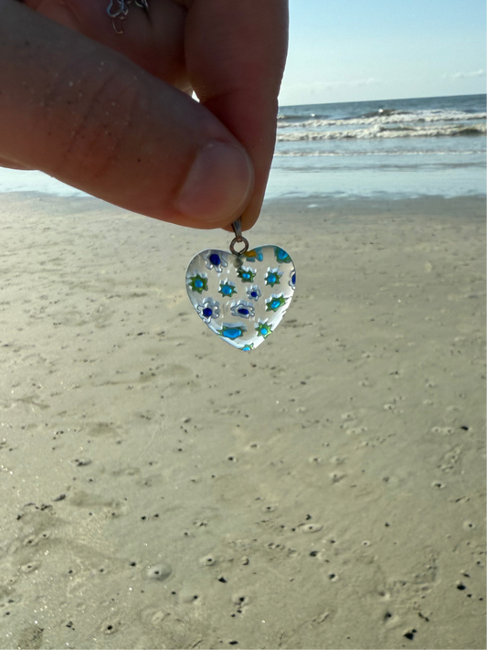 Witzy Ditzy Daisy Blue Heart Necklace